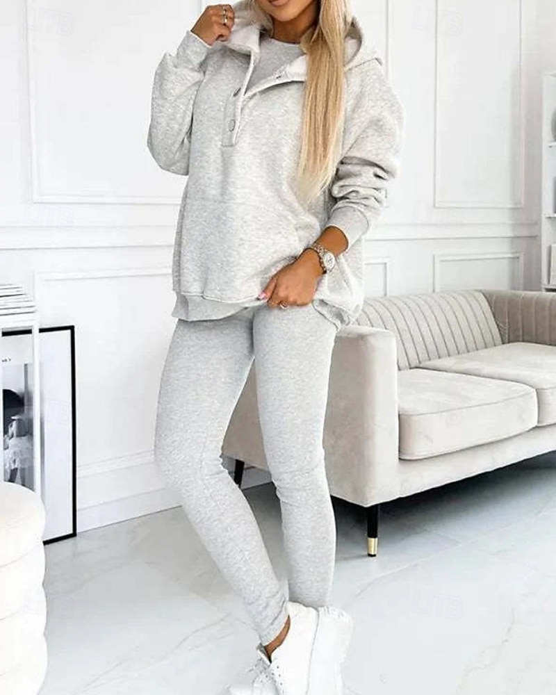 Women's Tracksuit Leggings 3-Piece Zipper Pocket Solid Colored Clothing Suit Fall Dark Grey Dark Navy Workout Athleisure Running Thermal Warm Windproof Long Sleeve Sport Activewear Stretchy Regular 2025 - $48.99 –P2