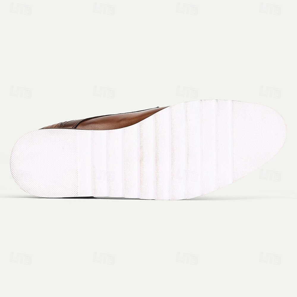 Herren-Derbyschuhe aus hochwertigem Rindsleder in Braun mit Glattleder-Finish – elegantes Schuhwerk fürs Büro, Geschäftstreffen und formelle Anlässe 2025 - $99.99 –P6