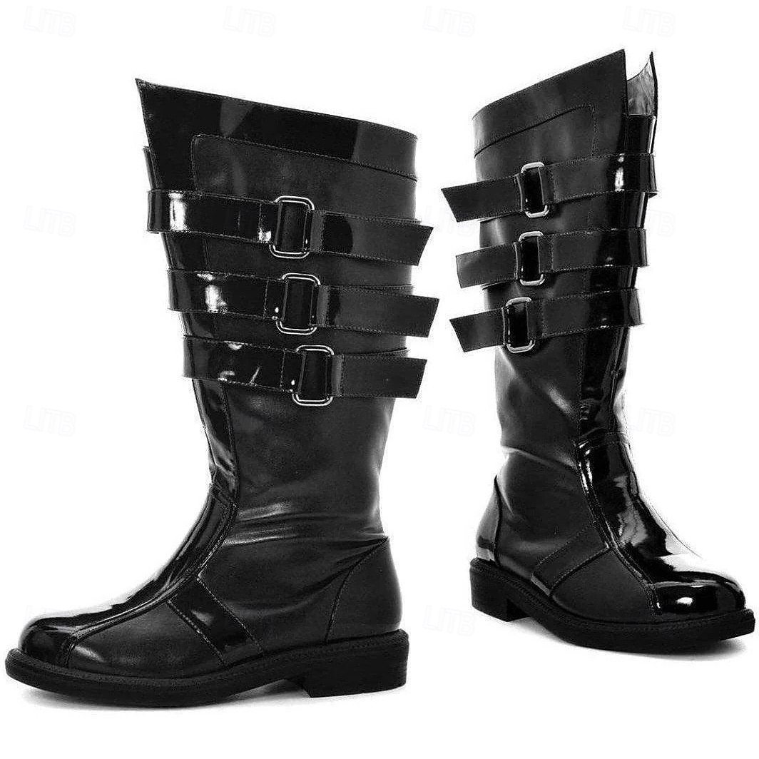 Punk & Gotico Medievale Rinascimento Scarpe A stivale Stivali al ginocchio Pirata Vichingo Crociato Costume Per uomo Celtico Costumi da pirata Halloween Mascherata Festa & Sera LARP Fiera del 2026 a $80.99 –P1