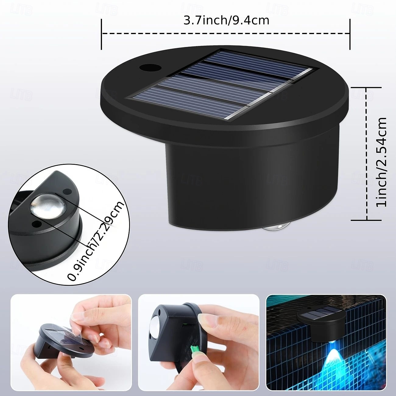 4/8 pezzi di luce solare per piscina, luce solare RGB per recinzione, luce per scale a LED per esterni, illuminazione decorativa per recinzione, parete del cortile, patio del 2025 a $24.99 –P3
