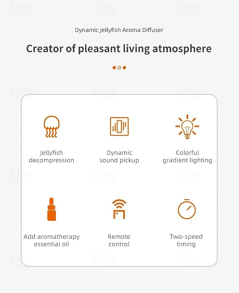 3D Dynamic Jellyfish Cloud Mushroom Dance Spray Aromatherapy Machine Desktop Flame Humidifier Household Heavy Fog Colorful Light Remote Control Equipped With Five Motors For Gift Giving Family Office 2025 - $73.99 –P5