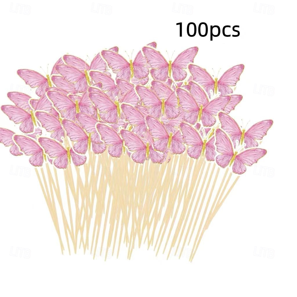 100PCS Cake Baking Decoration Picks, Disposable Fruit Skewers for Cakes, Desserts, Fruit Party Sticks, and Party Food Accessories 2025 - $26.99 –P8