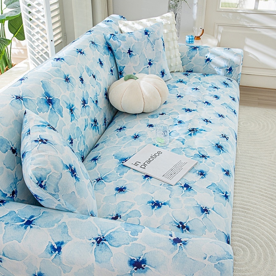 Fundas de sofá con estampados de verano, refrescantes, universales, en forma de L, para chaise longue de 1, 2, 3 o 4 plazas, de seda fría y elástica. 2025 - $84.99 –P13