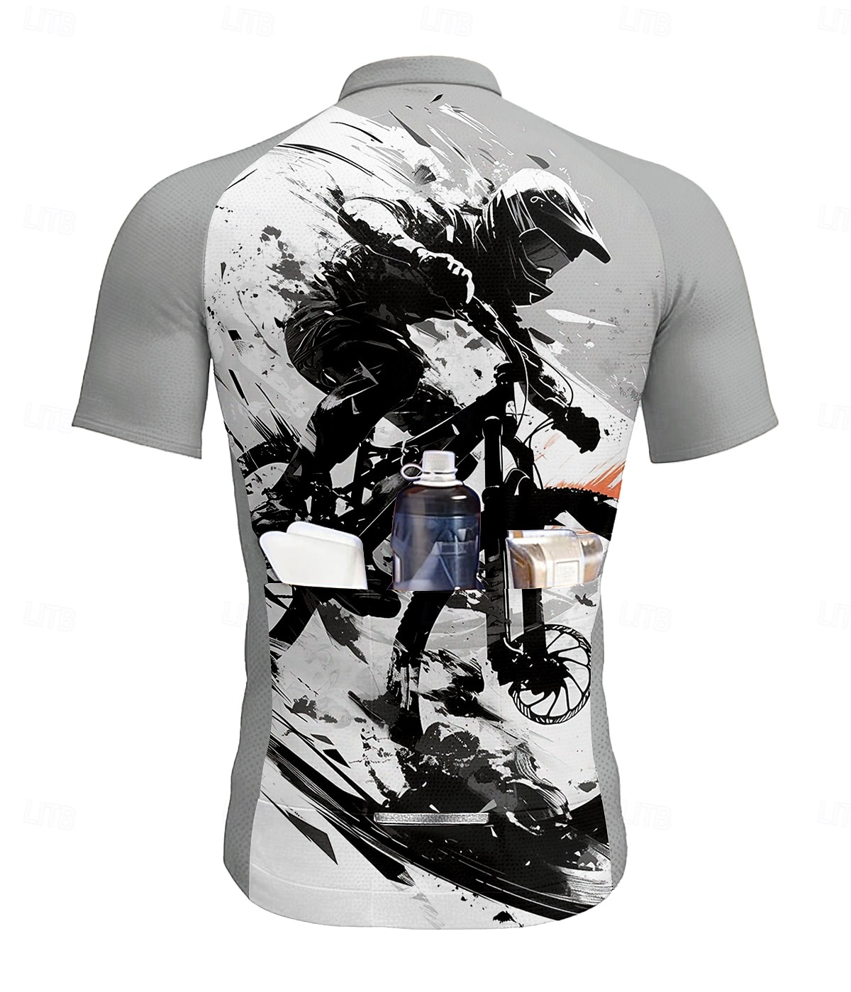 Hombre Maillot de Ciclismo Manga Corta Bicicleta Maillot Camiseta con 3 bolsillos traseros Resistente a los rayos UV Secado rápido Cremallera delantera Bandas Reflectantes Plata Deportes Ropa 2025 - $28.99 –P2
