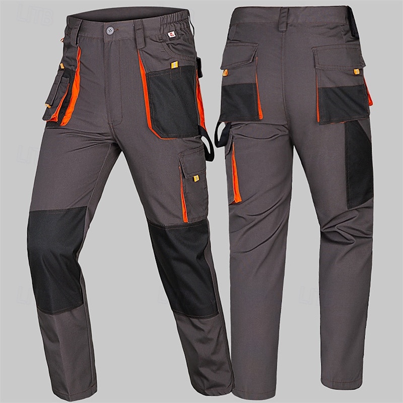 Herren Cargohosen Wanderhosen Regenhose zum Wandern Patchwork Außen Normale Passform Wasserdicht Winddicht Schnelltrocknend Leicht Hosen Tasche Dunkelgrau Camping / Wandern Golfspiel Laufen S M L XL 2025 - $32.99 –P1
