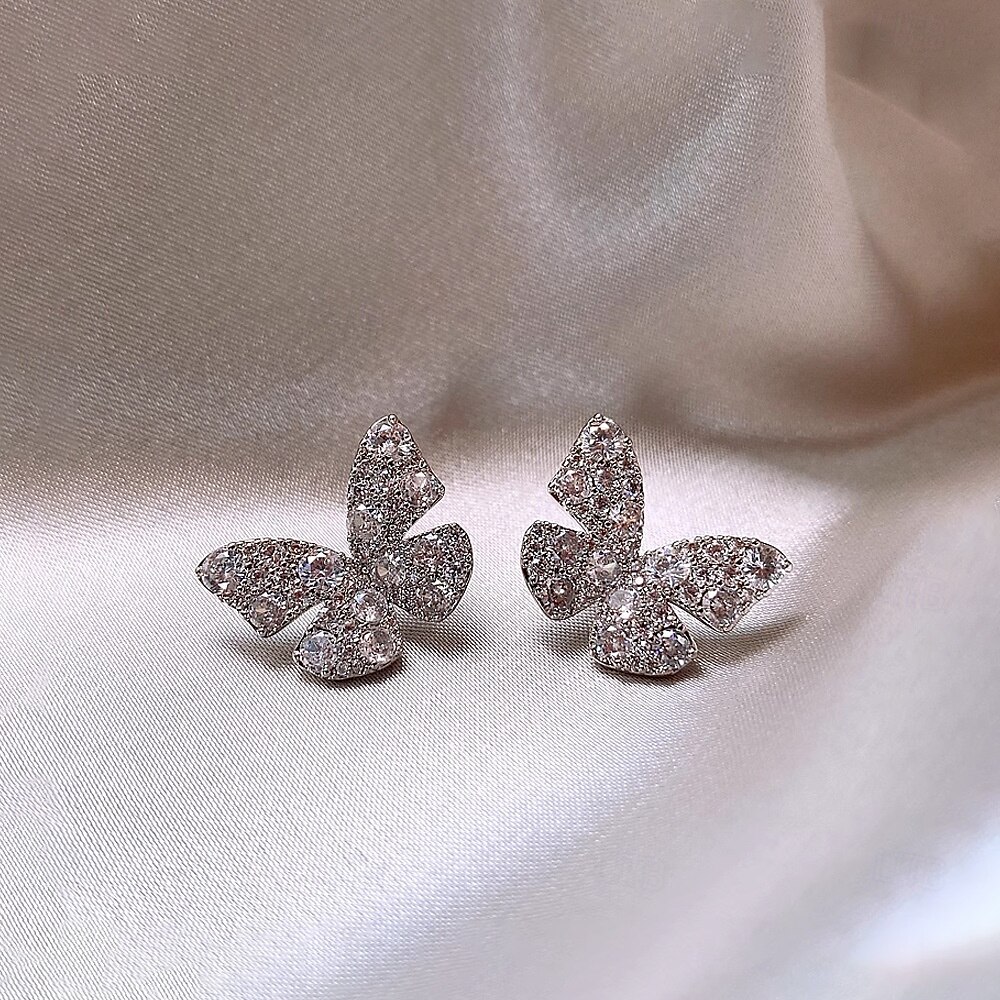 Per donna Orecchini a perno Tropicale Farfalla Gioia Tropicale Elegante Orecchini Gioielli Argento Per Feste del 2025 a $25.99 –P4
