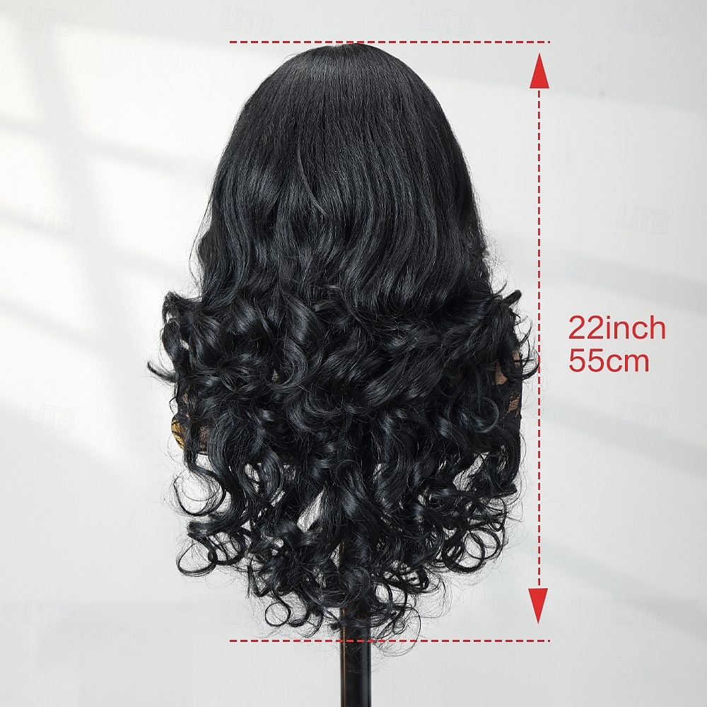 Synthetic Lace Wig Body Wave Style 22 inch Black Middle Part 13x6 Lace Front Wig Women's Wig Black 2026 - $81.99 –P6
