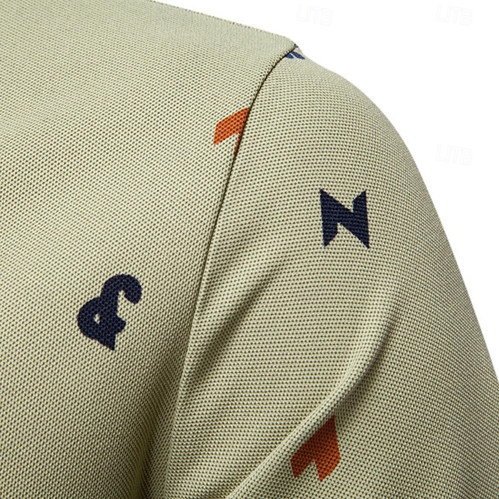 Male Abstract Short Sleeve Polo Collar Modern Sports & Outdoor Casual Athleisure Summer White Green Khaki 2026 - $24.99 –P9