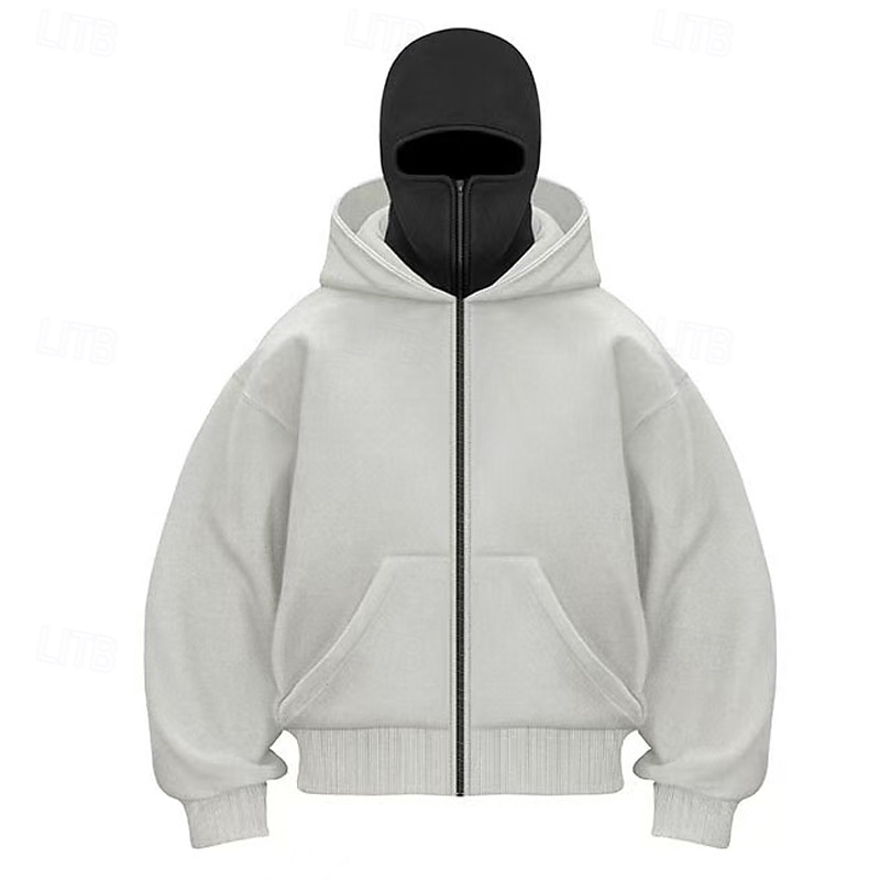 Per uomo Felpa con cappuccio Felpa con cappuccio a zip intera Nero Bianco Rosso Grigio chiaro Grigio scuro Con Cappuccio Semplice Tasca Sport & Outdoor Quotidiano Ferie Poliestere Streetwear del 2025 a $21.99 –P3