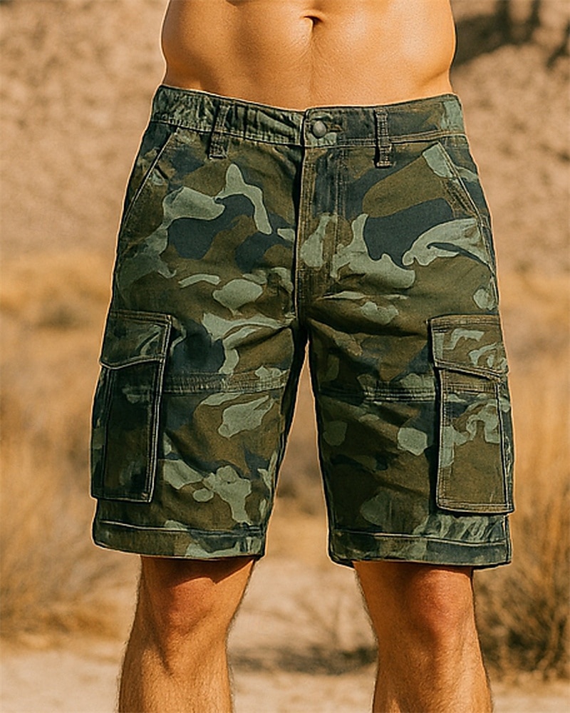Herren Cargoshorts Wandershorts Tarnung Sommer Außen Normale Passform Schnelltrocknend Leicht Elastisch Atmungsaktiv Shorts Cachi scuro Armeegrün Baumwolle Tennis Golfspiel Laufen 29 30 31 32 34 2025 - $22.99 –P2
