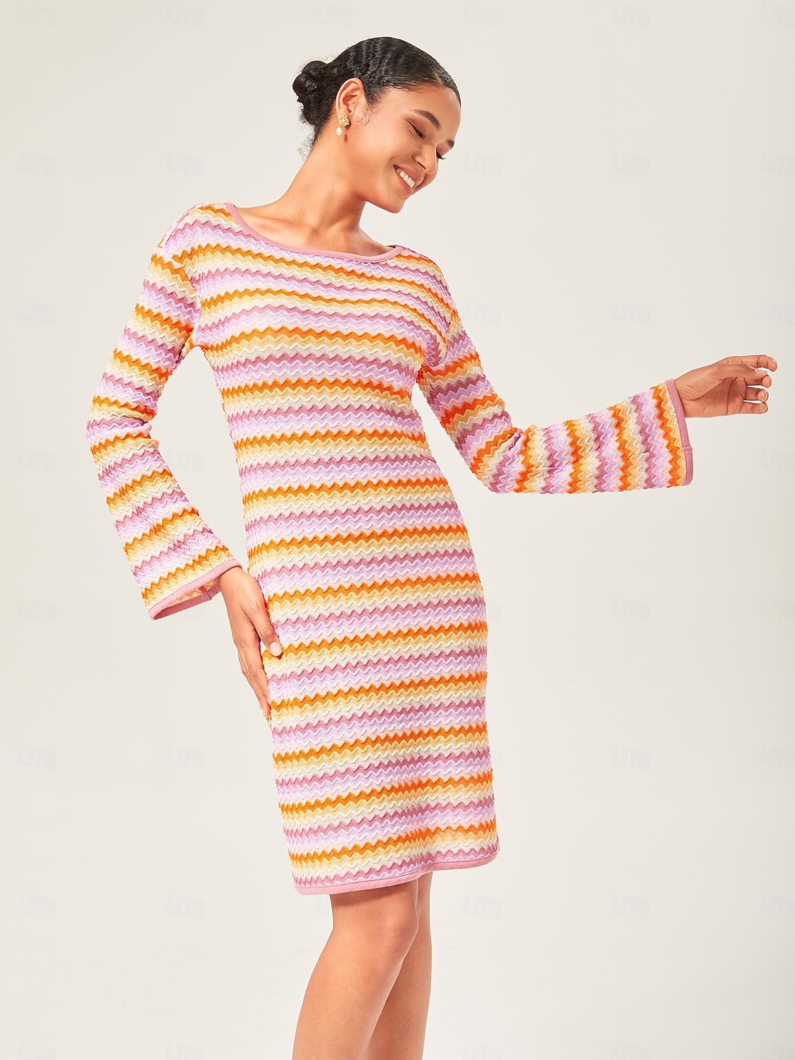 vestido curto justo de malha elástica de 2025 por $71.99 –P1