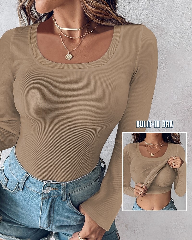 Damen T Shirt T-Shirt Einfach Mode Stilvoll Klassisch Langarm Rundhalsausschnitt Normale Oberteile Täglich Ausgehen Wochenende Schwarz Rote Grün Khaki Grau Sommer Frühling Herbst 2026 - $25.99 –P11