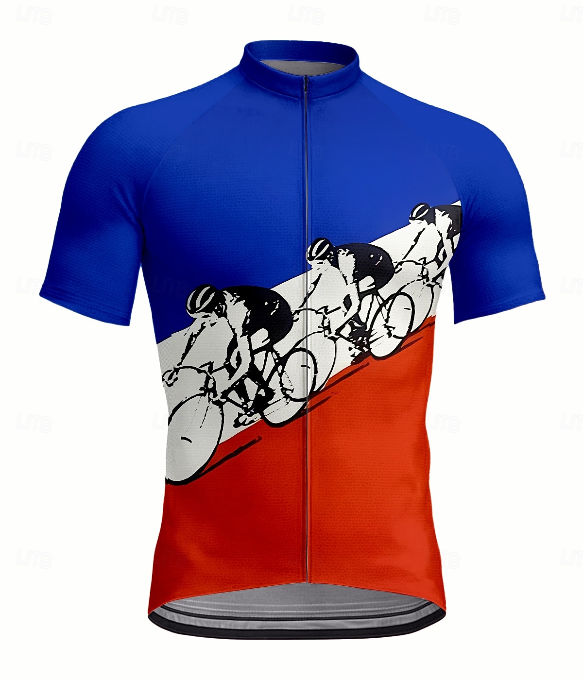 Per uomo Maglia da Ciclismo Grafico Geometrico Manica Corta Bicicletta Maglia Top con 3 tasche posteriori Resistente ai Raggi UV Asciugatura Rapida Cerniera Frontale Strisce Riflettenti Gli sport del 2026 a $30.99 –P1