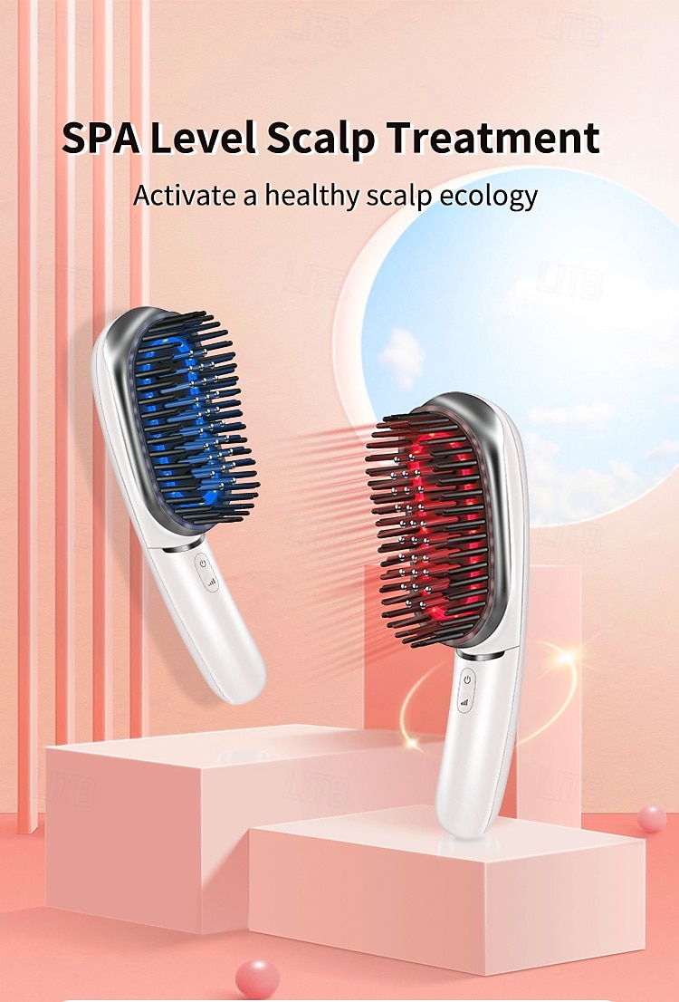 Valentijnsdag Cadeaus Voor Vrouwen Led Blauw Rood Lichttherapie Haarsmassager Borstel Scalp Massage Kam EMS Microcurrent Negatieve Ion Haar Kam 2026 - $88.99 –P1