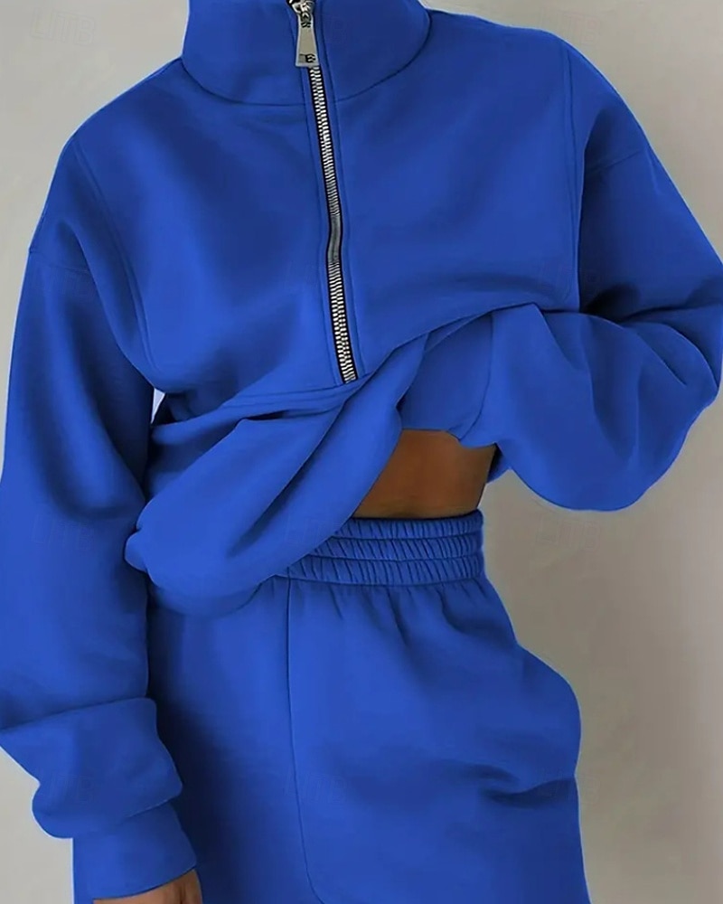 Damskie Spodnie dresowe Dres polarowy Góra ścieżki Zamek 2-częściowa Solidne kolory Rozpinana bluza i spodnie dresowe Zestawy odzież Jesień Leśna zieleń Granatowy Siłownia Sportowy Bieganie Keep Warm 2026 - $31.99 –P8