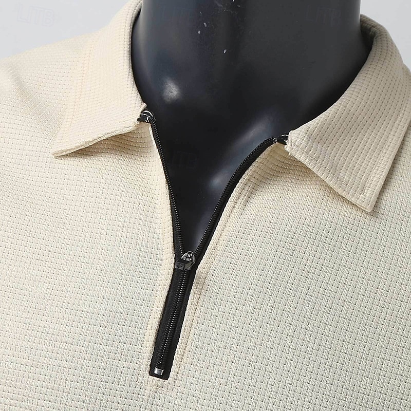Per uomo Felpa con zip Nero Bianco Blu Cachi Grigio chiaro Bavero Semplice Con zip Zip a un quarto Casuale Quotidiano Ferie Streetwear Cool Designer Primavera & Autunno Abbigliamento Felpe con del 2025 a $23.99 –P8