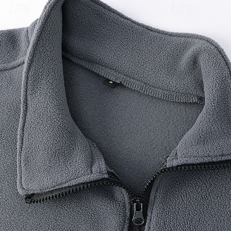 Homens Moletom com zíper Moletom Zip Moletom de lã Tático Preto Verde Tropa Cinzento Colarinho Clerical Tecido Zip Up Bolso frontal Desportos e Ar livre Casual Diário Roupa de rua Legal Roupa de de 2025 por $26.99 –P7