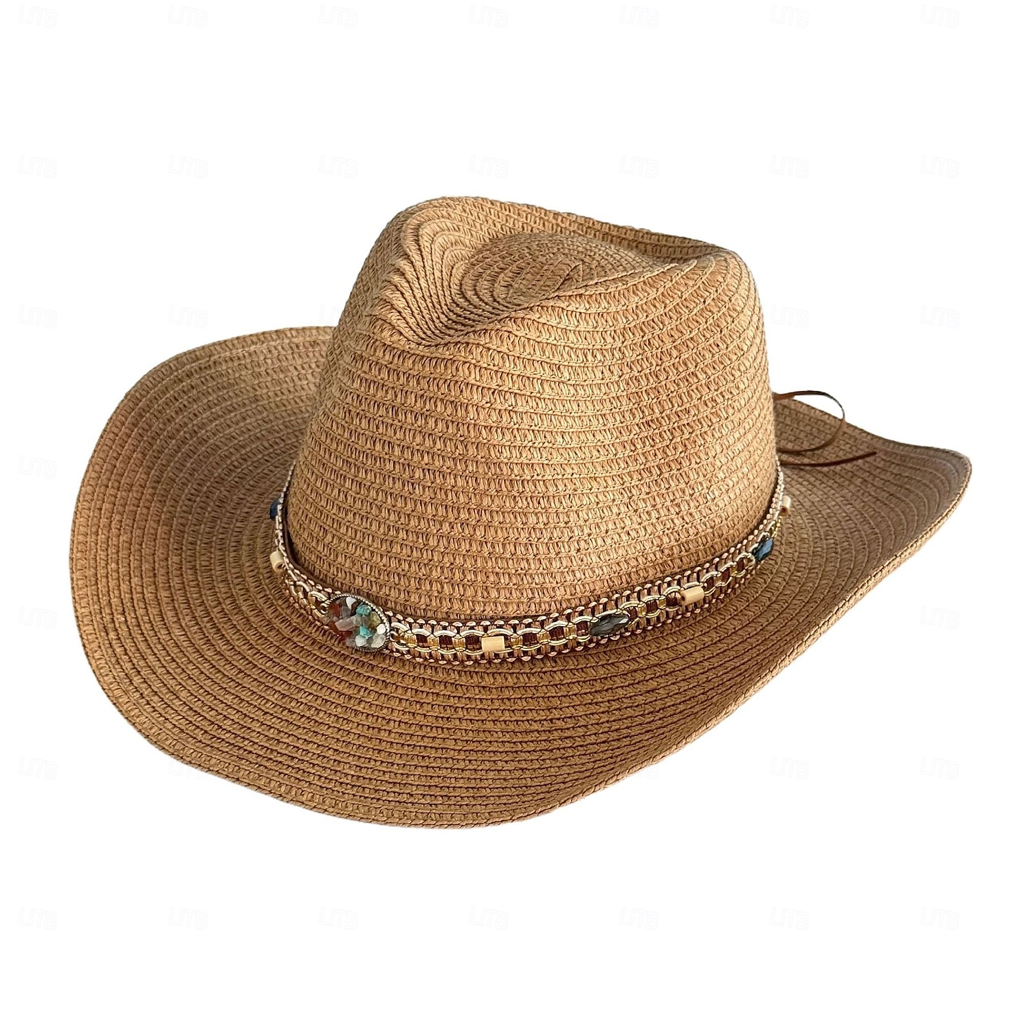 retró divatos cowboy kalapok retró divatos nagy ereszű, ívelt szélű, kemény szalma western cowboy kalapok utazáshoz mindenféle strandkalap férfiaknak és nőknek 2025 - $16.99 –P7