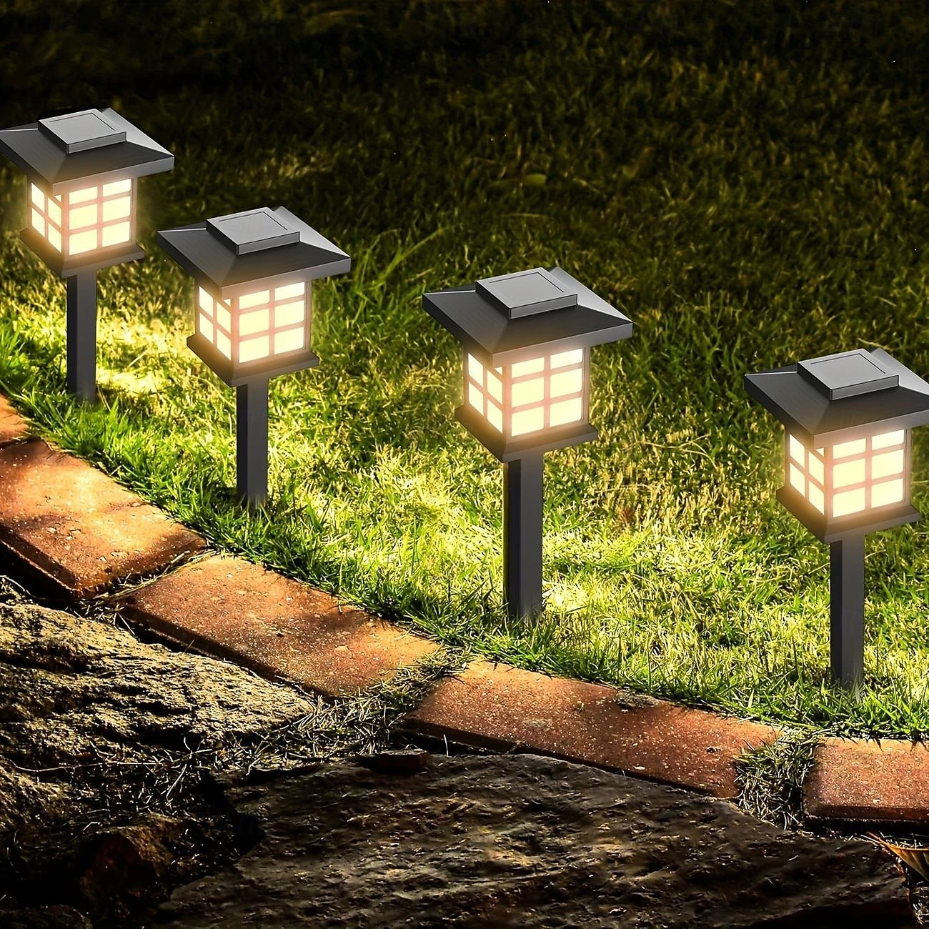 4PCS LED Solar Pathway Lights Outdoor Lights Waterproof Lawn Lights Garden Landscape Courtyard Terrace Driveway Decorative Lighting 2025 - $27.99 –P4