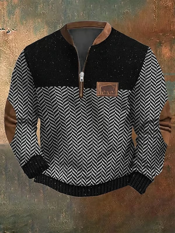 Per uomo Maglia Felpa con zip corta Nero Verde militare Blu marino Grigio Mezza zip Blocco di colori Mucca Testurizzato Sport & Outdoor Quotidiano Ferie Poliestere Streetwear Casual Primavera del 2025 a $30.99 –P3