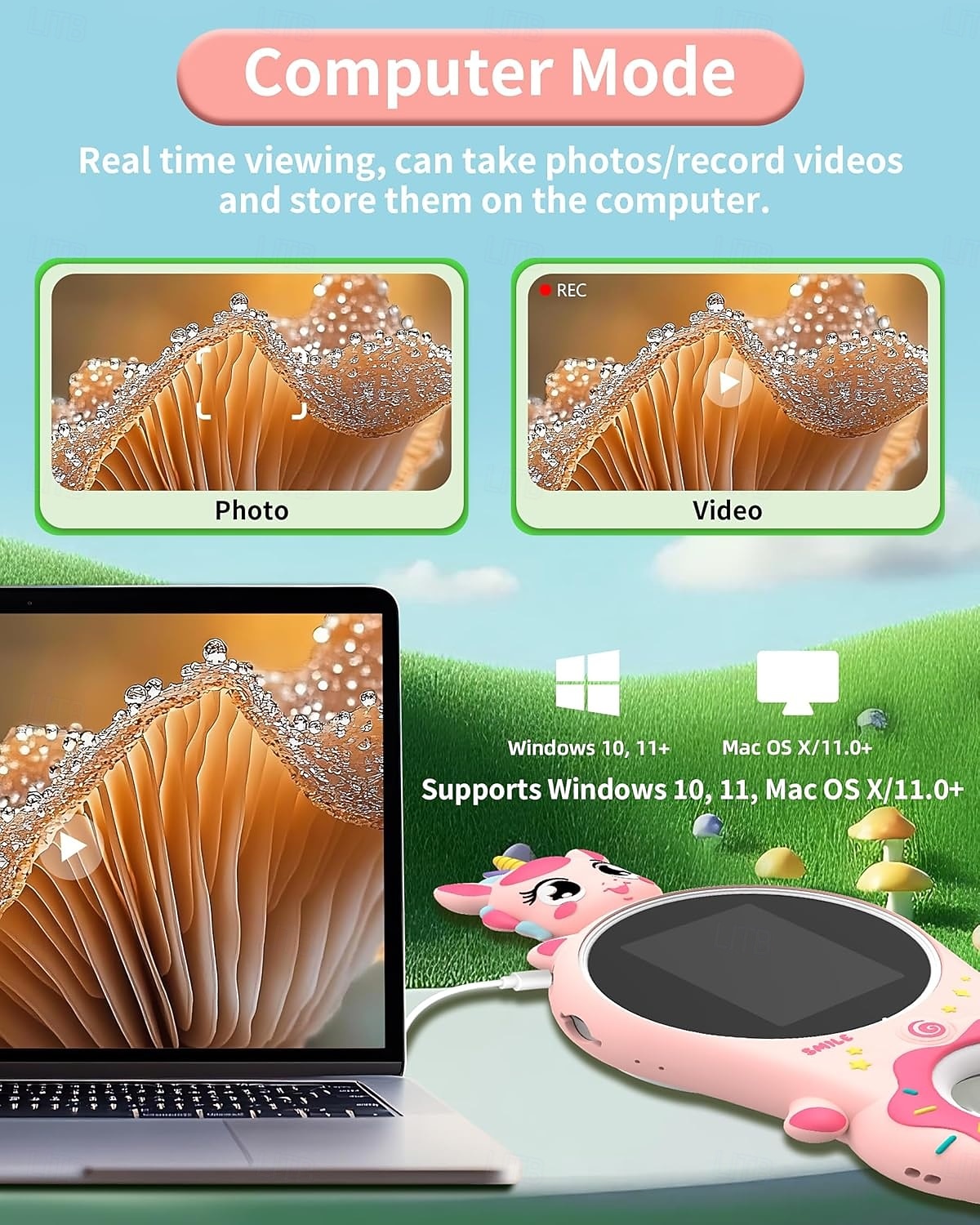 Microscope for Kids, Educational Science Kit Toys Portable Handheld Magnifying Glass, Macro Fixed Focus Digital Kid Microscopes Up to 500x Magnification,4X Zoom, Interactive Learning 2025 - $63.99 –P7