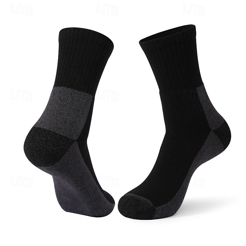 1 Pair Women's merino wool socks Hiking Socks Running Socks Sports Socks Thermal Warm Breathable Anti Blister Sweat-Wicking Winter Outdoor ankle Patchwork Wool Dark Grey Black Army Green for Running 2026 - $16.49 –P3