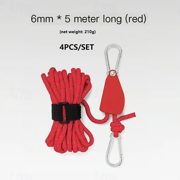 Set da 4 corde per tenda da campeggio regolabili e portatili, con puleggia ad alta resistenza e sgancio rapido, tiranti antivento con tenditore a cricchetto per teloni, tettoie, amache e ripari per esterni. del 2025 a $23.99 –P6