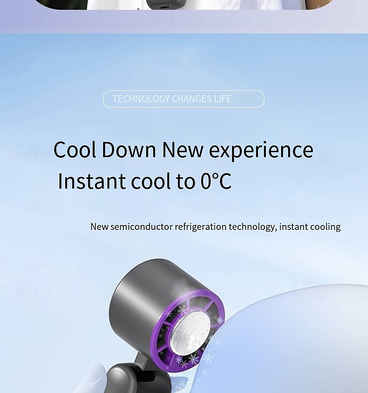 1 Pc handheld cooling fan with 100 levels of cooling and folding, portable turbo mini semiconductor ice pack fan 2025 - $24.99 –P14