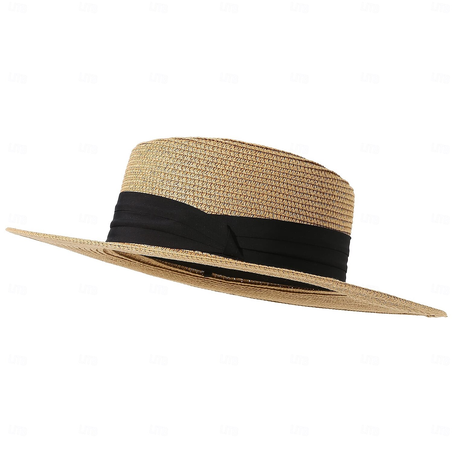 1 stk. elegant damehatt med strå og bred brem, lett og pustende sommerhatt for strandaktiviteter, uformell &formelle arrangementer, tilbehør til arrangementer 2025 - $13.99 –P7