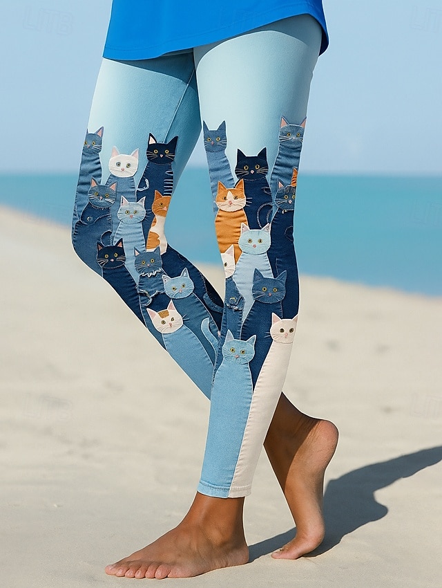 Femmes Leggings Vacances ancien Style Ethnique Long Taille haute Graphique Animal Impression 3D Séchage Rapide Respirabilité Doux Élastique Extérieur Maison Décontracté Noir Bleu Gris Été Printemps de 2025 ? $19.99 –P1