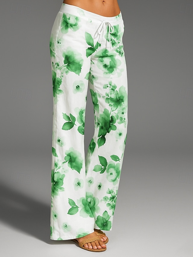 Per donna Culotte Gamba Larga Gamba larga Chinos Vacanza Vintage Stile Etnico Lunghezza intera Vita Alta Floreale Grafico Asciugatura Rapida Traspirabilità Morbido Inelastico All'aperto Vacanza Sport del 2025 a $24.99 –P4