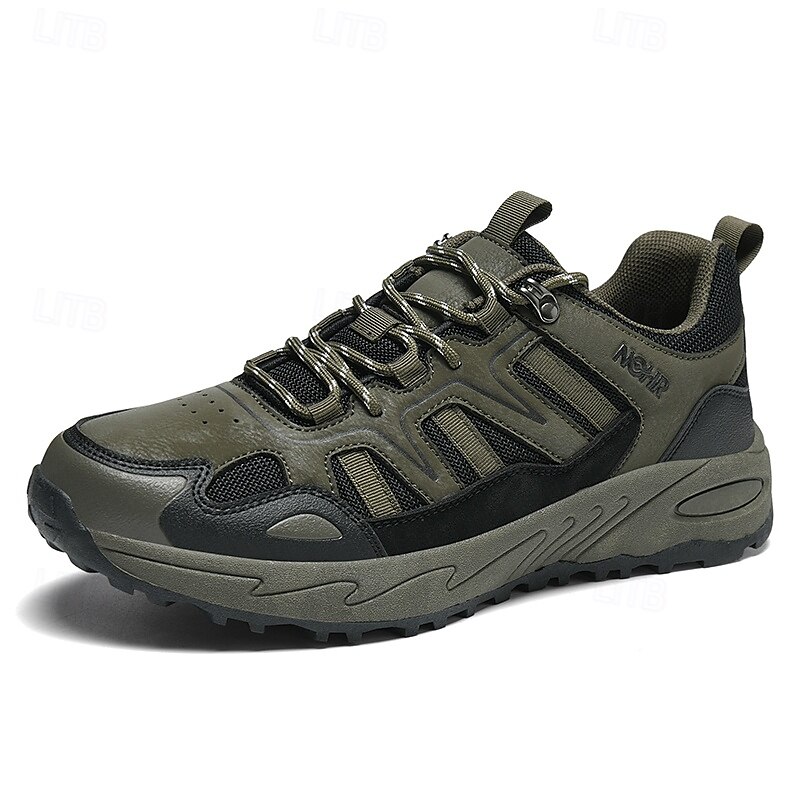 Homme Chaussures Décontractées Chaussures de randonnée Marche Occasionnel Cuir PU Maille Confortable Antidérapant Respirant À lacets Noir Jaune Vert Été Printemps de 2025 ? $42.99 –P3