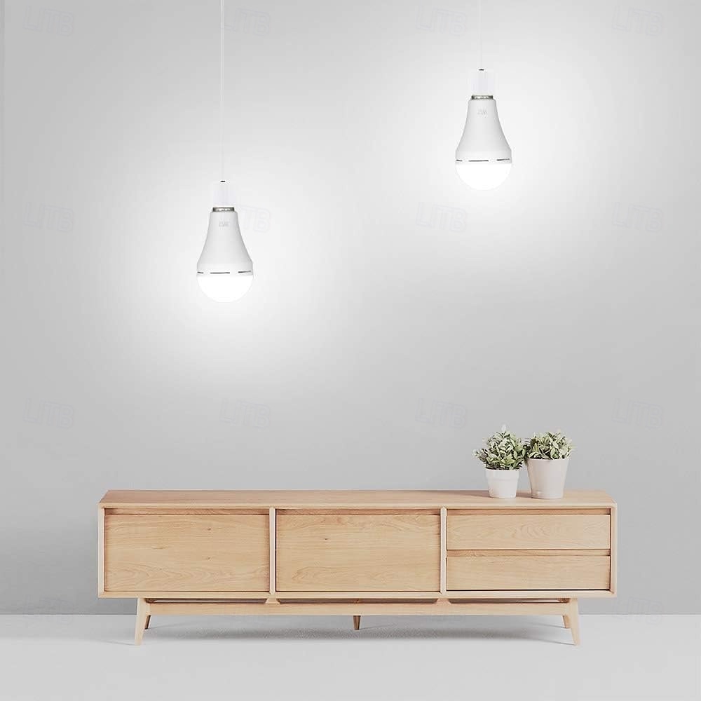 1 stk. multifunksjonelle oppladbare 12w LED-nødlyspærer, 60w tilsvarende 6000k lyssterk utendørs hengelampe for strømbrudd, camping og hagefester - e26/e27, ac100-240v 2025 - $32.99 –P6