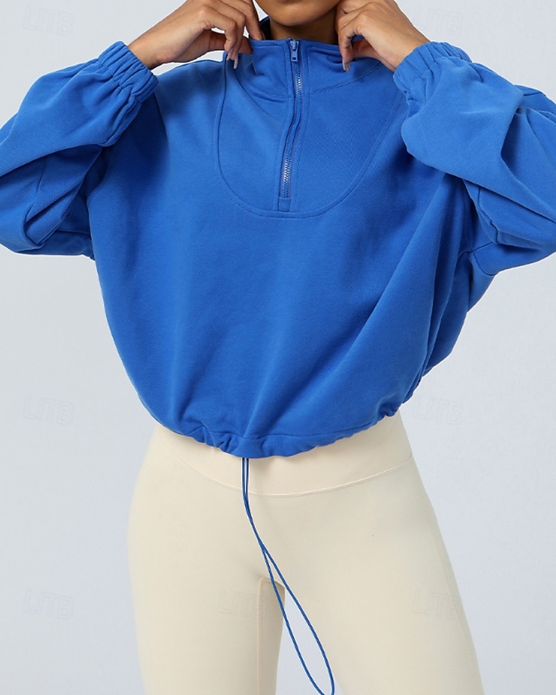 Mujer Sudadera tipo jersey Chaqueta para senderismo Chaqueta deportiva Al aire libre Elástico Trajes de senderismo Ropa de senderismo Otoño Sudadera Algodón Tenis Golf Corriendo Color sólido Violeta 2025 - $38.99 –P9