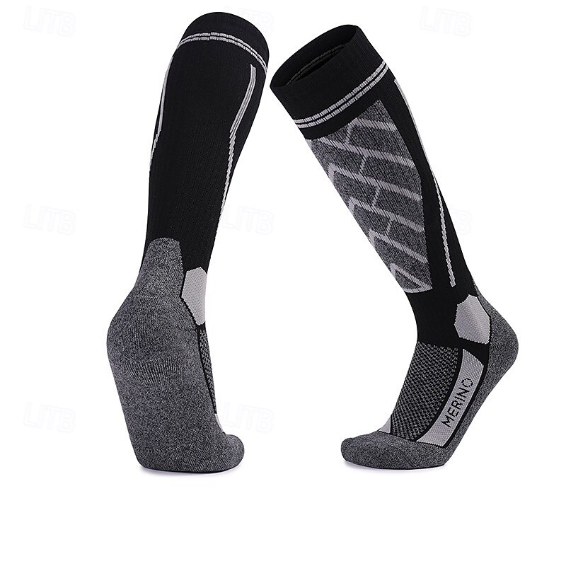 1 Par Hombre Mujer calcetines de lana merino Calcetines de senderismo Calcetines para correr Mantiene abrigado Transpirable Anti ampollas Grueso Invierno Al aire libre Sobre la pantorrilla Retazos 2025 - $17.49 –P7