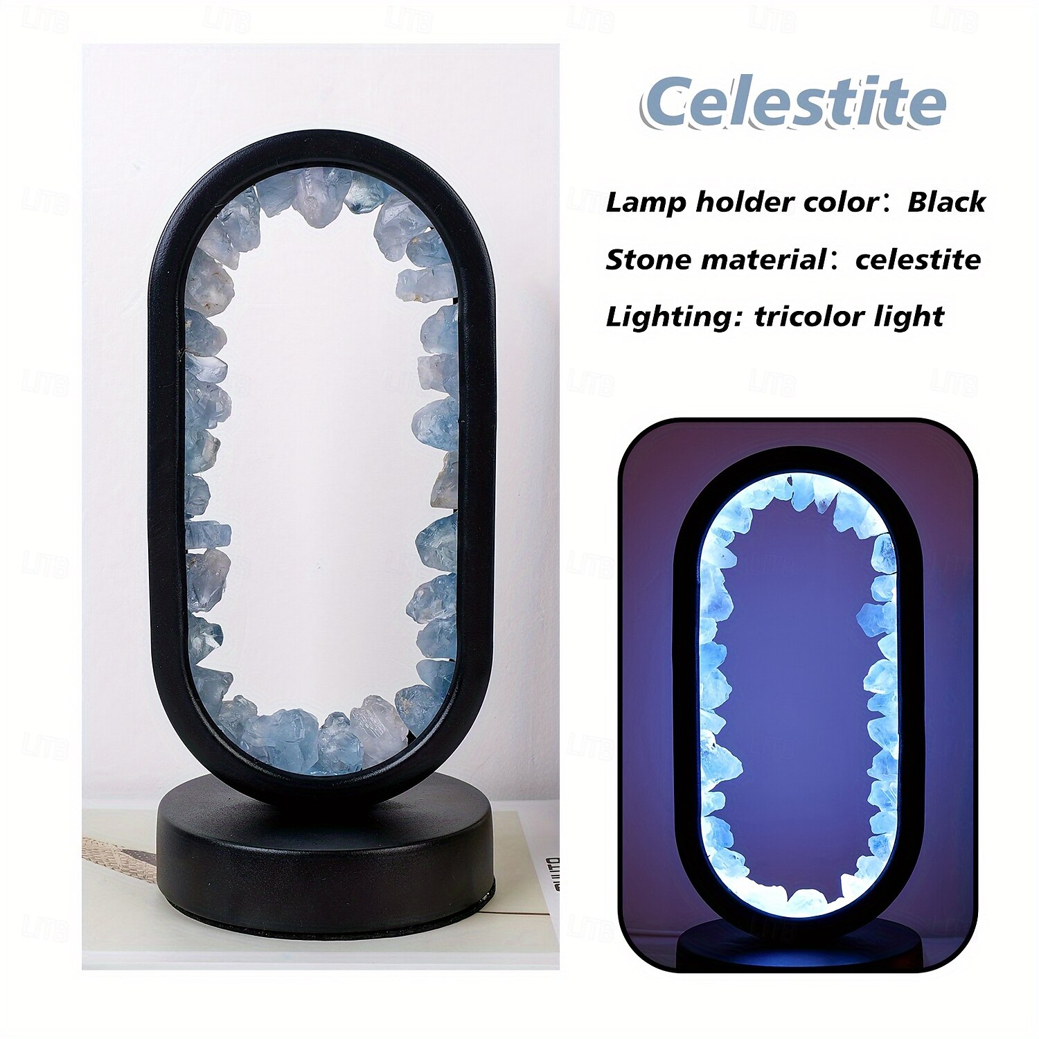 1 peça de luminária de cabeceira LED clássica com flores de quartzo e ametista natural, pedra bruta, cristal, luz noturna suave para quarto e mesa, alimentada por USB, modos multicoloridos, ideal para de 2025 por $58.99 –P6