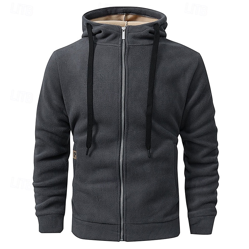 Herren Windjacke Wanderjacke Fleecejacke Außen Warm Wanderoutfits Wanderbekleidung Winter Herbst Oberteil Camping / Wandern / Höhlenforschung Laufen Dunkelgrau Schwarz Armeegrün 2025 - $25.59 –P3