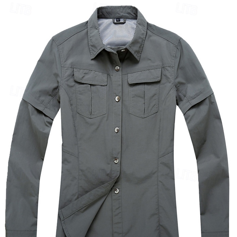 Women's Hiking Shirt Long Sleeve Turndown Top Outdoor Waterproof Windproof Lightweight Nylon Army Green Khaki Rose Red Running Camping / Hiking / Caving 2025 - $34.99 –P17
