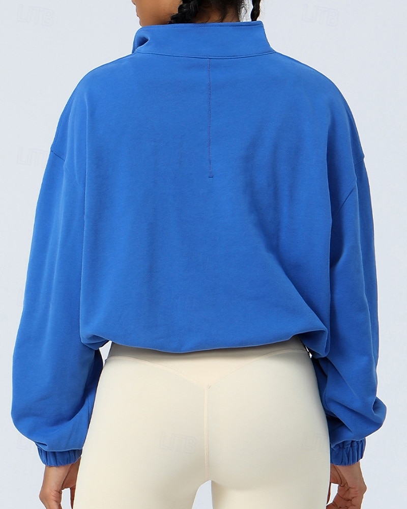 Mujer Sudadera tipo jersey Chaqueta para senderismo Chaqueta deportiva Al aire libre Elástico Trajes de senderismo Ropa de senderismo Otoño Sudadera Algodón Tenis Golf Corriendo Color sólido Violeta 2025 - $38.99 –P11