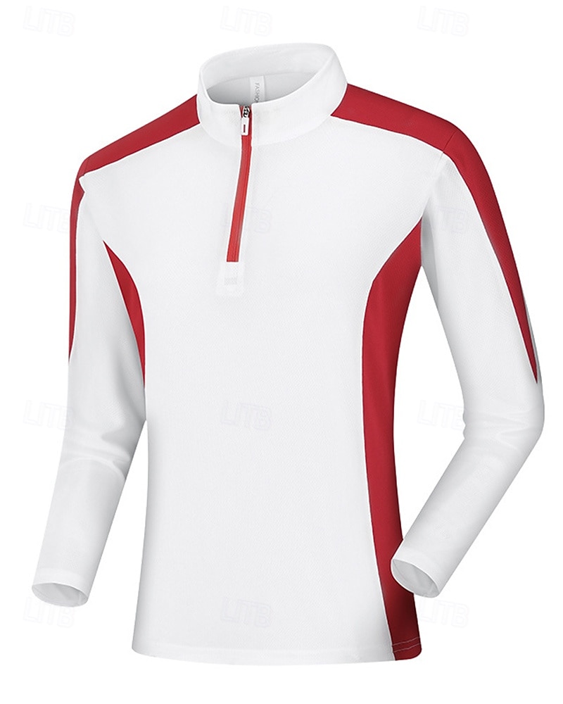 Муж. Рубашка тренировки Беговой верх Молния Длинный рукав Верхняя часть Одежда для спорта и отдыха Осень Пэчворк Быстровысыхающий Влагоотводящие Тренировка в тренажерном зале Тренировки Бег 2025 - $20.99 –P4