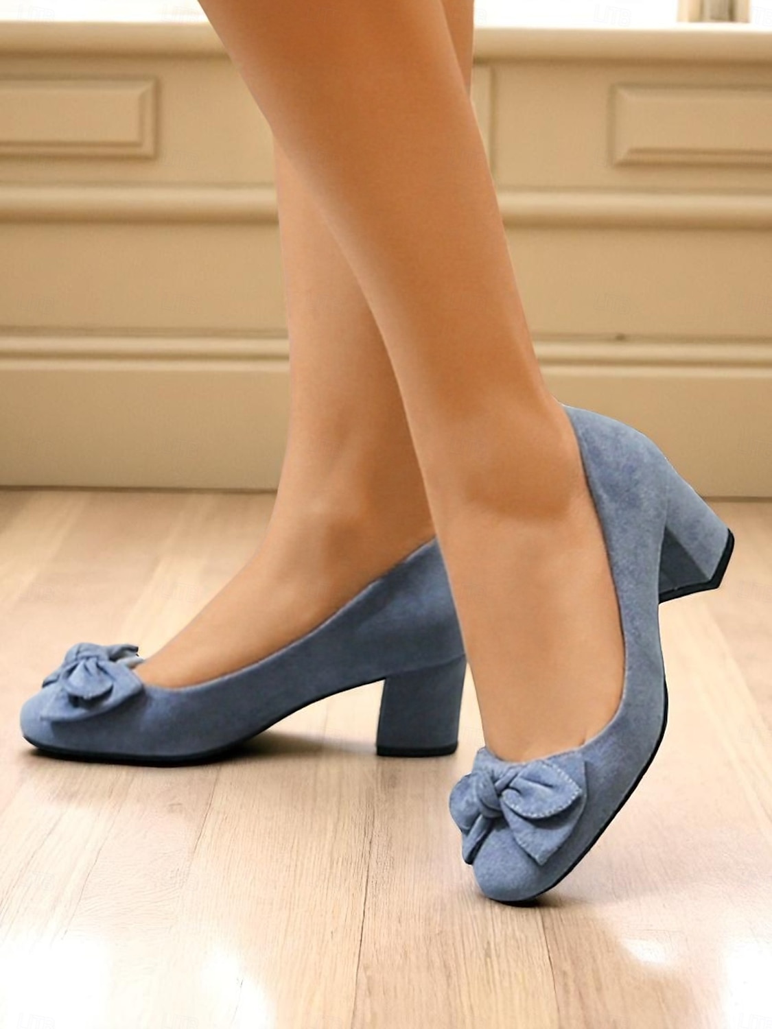 Per donna Tacchi Retrò Feste Lavoro Quotidiano Fiocco Tacco grosso Punta quadrata Elegante Vintage Finta pelle scamosciata Mocassino Nero Rosa Blu del 2025 a $34.99 –P3
