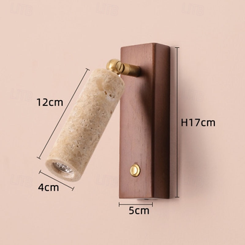 Applique murale LED rotative, lampe de chevet, lampe de lecture murale nordique en pierre naturelle, éclairage mural avec interrupteur, luminaire rustique en bois pour salon, restaurant, loft, cuisine de 2025 ? $157.99 –P3