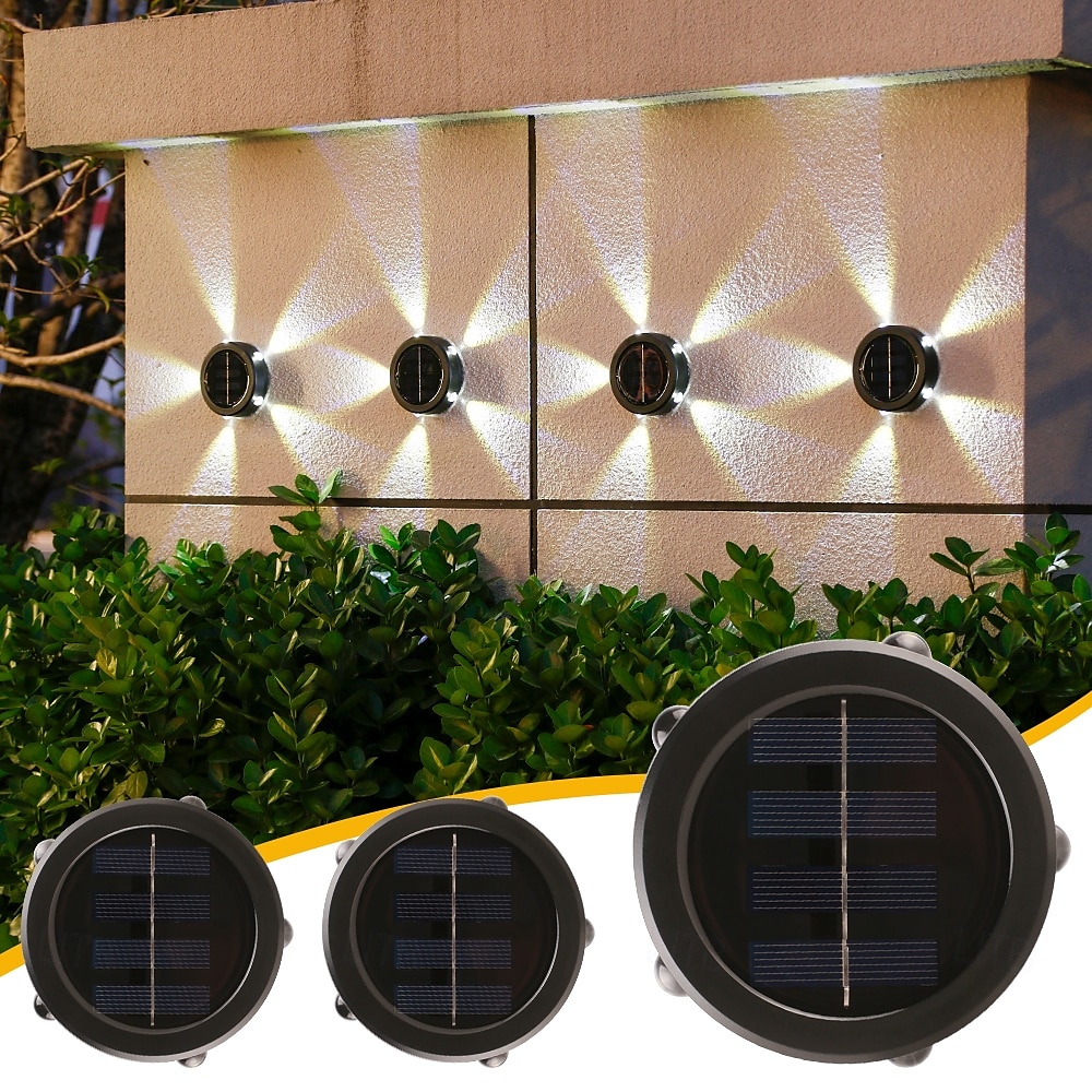 1 lampada da parete solare impermeabile per esterni con 5 fasci LED, illuminazione per cortile, giardino, recinzione, balcone, scala del 2025 a $8.49 –P8