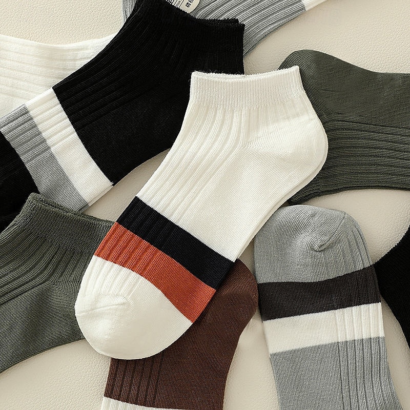 Men's 10 Pairs Multi Packs Socks Crew Socks Running Socks Casual Socks Black White Color Color Block Vacation Sports & Outdoor Daily Basic Medium Spring Fall Fashion Casual 2025 - $6.49 –P6