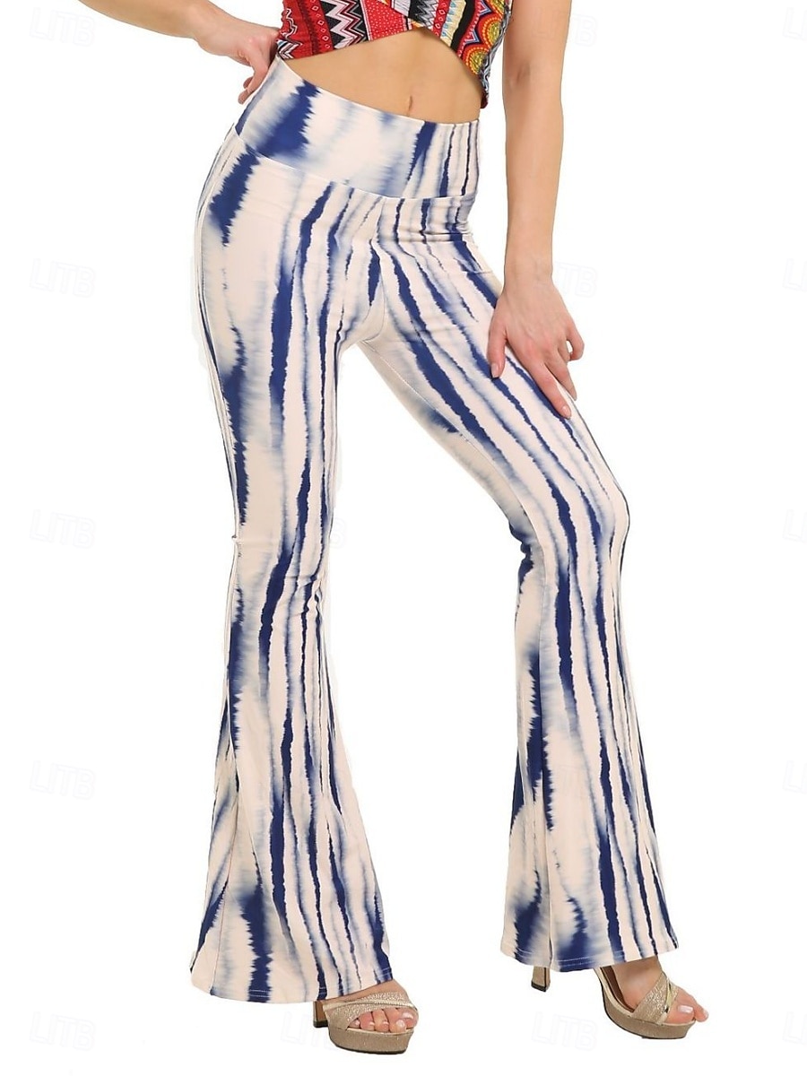 Femmes Leggings ancien Style Ethnique Longueur complète Taille haute Teinture par nouage Impression Confortable Doux Micro-Élastique Extérieur Rue Bleu marine Noir Blanche Bleu Été Printemps Automne de 2025 ? $19.99 –P5