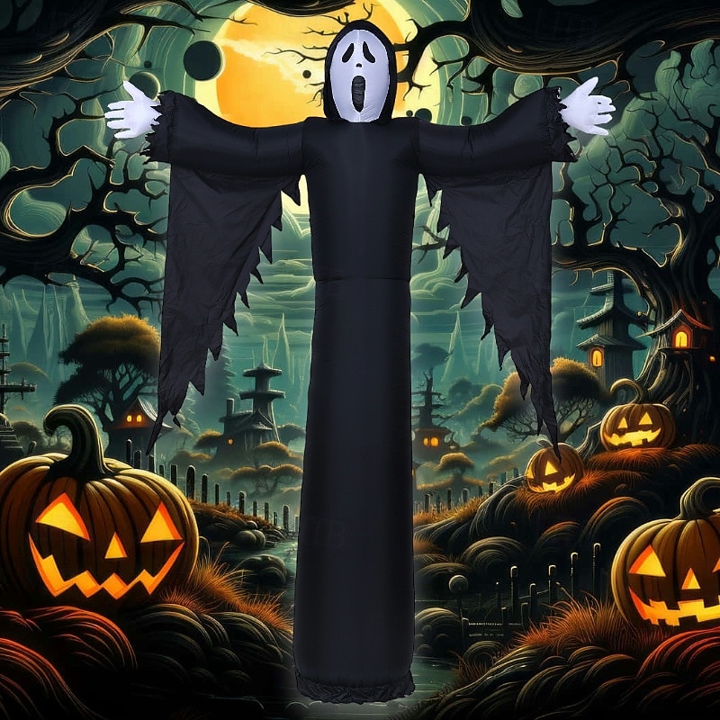 1 Pc 3.6M Halloween Outdoor Inflatable Air Model LED Light Black Ghost Air Model Courtyard Garden Lawn Path Party Atmosphere Decoration Light 2025 - $81.99 –P4