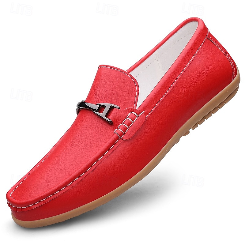 Rode imitatieleren loafers voor heren, stijlvol instapmodel met comfortabele, zachte binnenzool, ideaal voor zakelijke, casual weekenden en reizen 2026 - $64.99 –P4