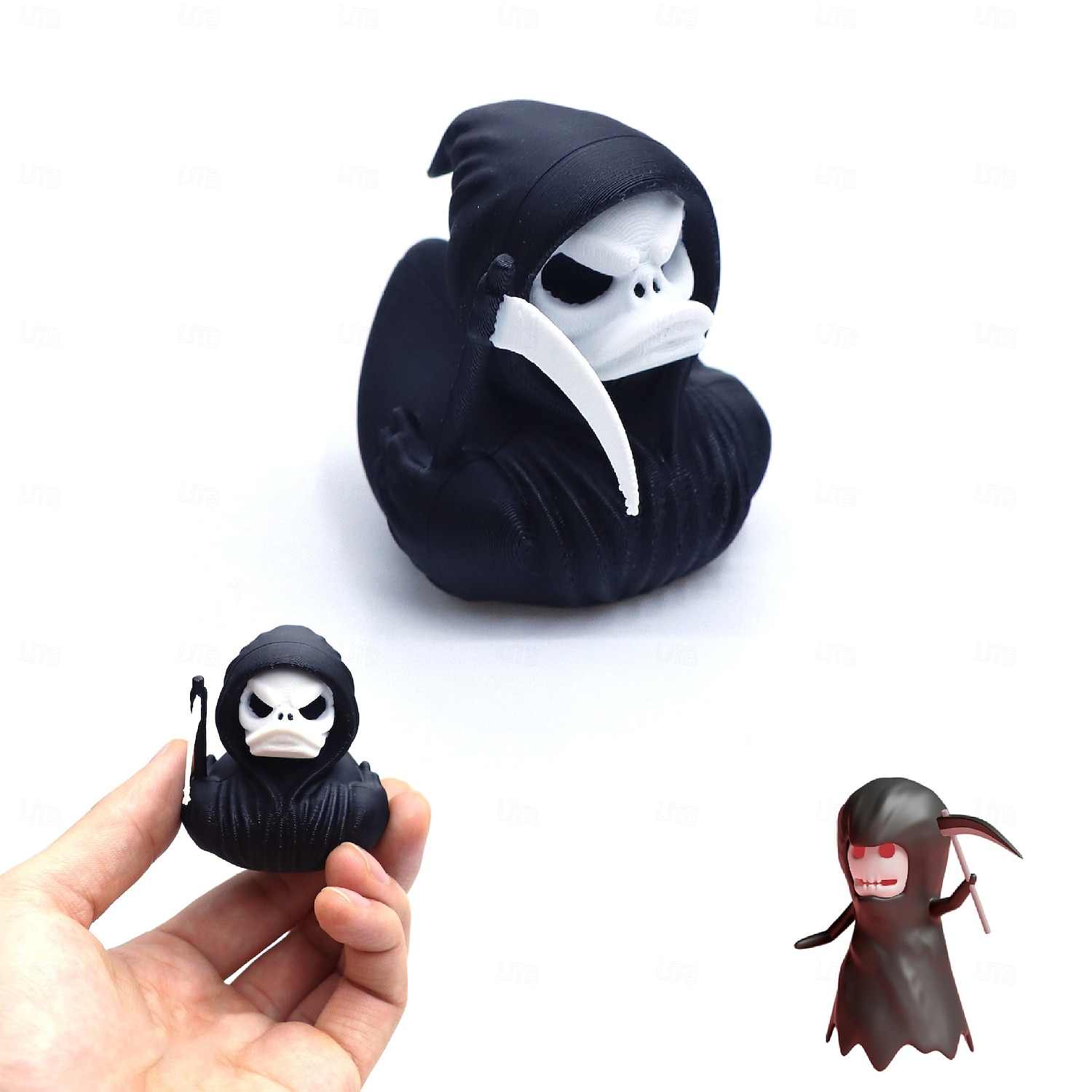 Halloween Grim Reaper Duck 3D Printed Figurine, Death Duck Ornament, Spooky Skeleton Duck Statue for Halloween Decor, Gothic Resin Reaper Duck Collectible Gift 2025 - $7.99 –P1