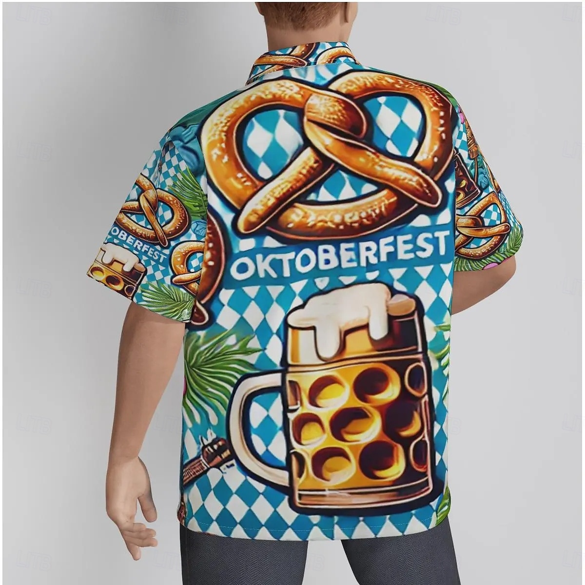 Oktoberfest Bier Brezel Hawaiihemden Aloha-Hemd Bayerisch München Deutsch Grafik Für Herren Erwachsene Karneval Oktoberfestbier 3D-Druck Urlaub Party 2025 - $23.99 –P3