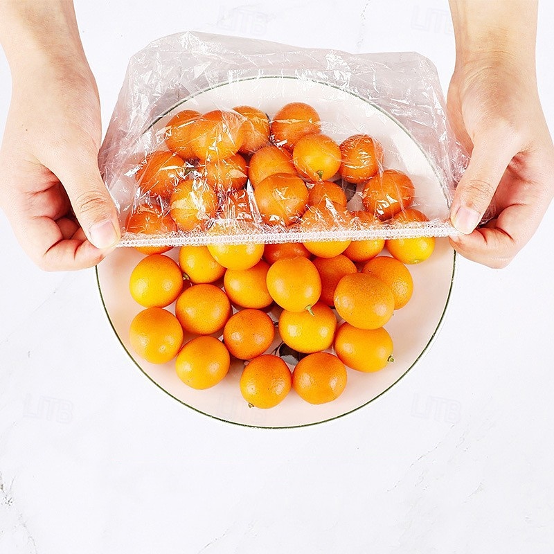 tampas elásticas descartáveis para alimentos em tigelas, conjunto de tampas elásticas de plástico para frutas, vegetais, tampas à prova de poeira e odores para armazenamento de alimentos de 2025 por $10.49 –P5